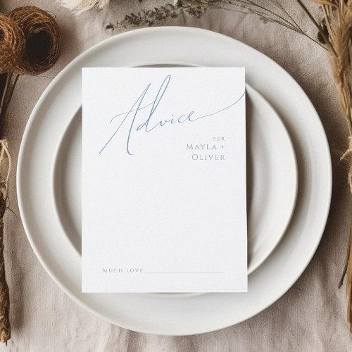 Whimsical Script | Dusty Blue Wedding Advice Card