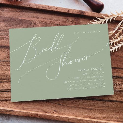 Whimsical Script | Sage Horizontal Bridal Shower