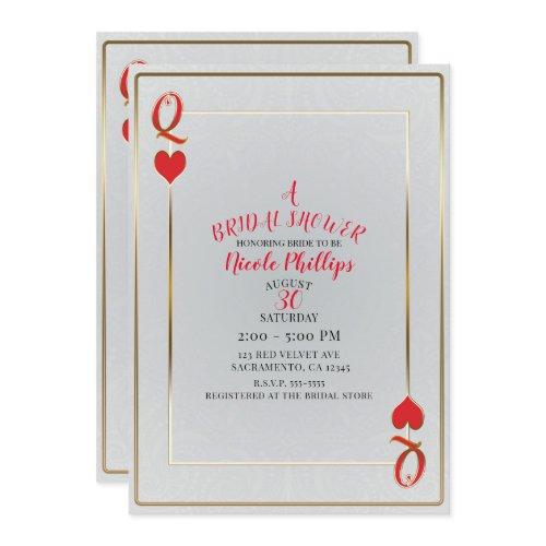 White & Red Queen Of Hearts Bridal Shower