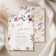 Wildflower Calligraphy Mauve Bridal Shower
