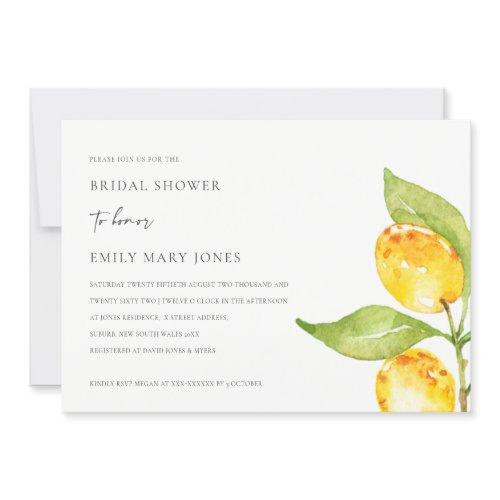 Yellow Watercolour Foliage Olive Bridal Shower